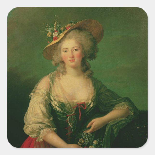 Elisabeth of France  called Madame Elizabeth Square Sticker (Front)