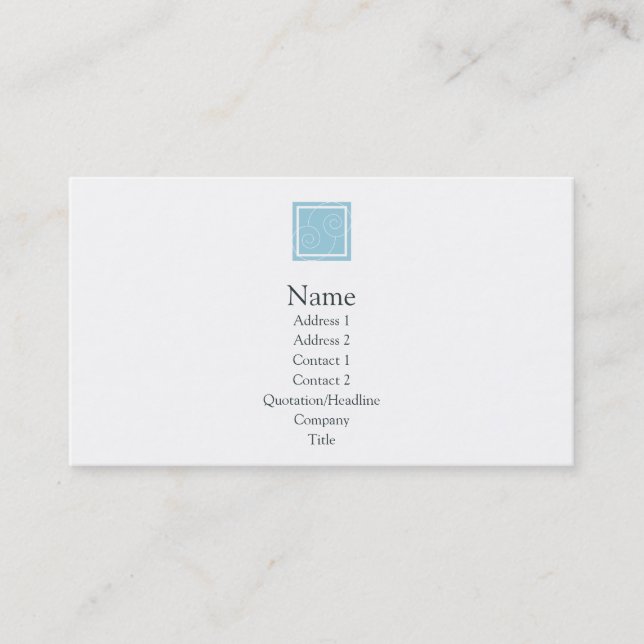 Elise - Blue Business Card (Front)