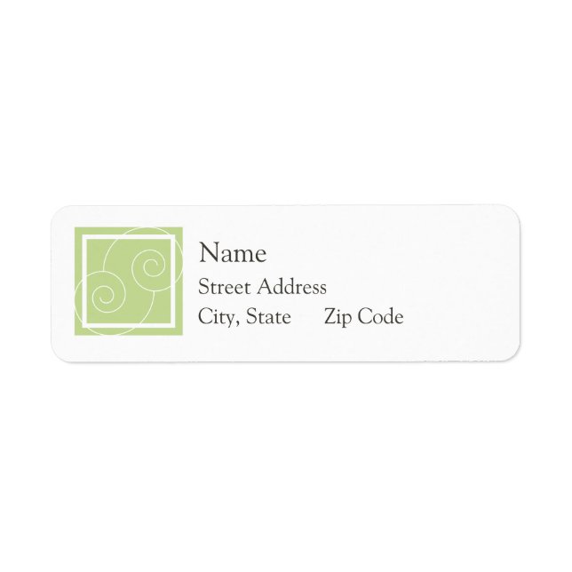 Elise - Green Return Address Label (Front)