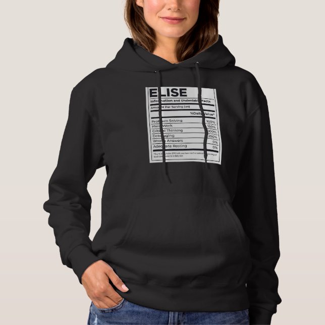 Elise Nutrition Information Problem Solving Hard W Hoodie (Front)