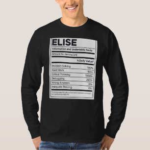 Elise Nutrition Information Problem Solving Hard W T-Shirt