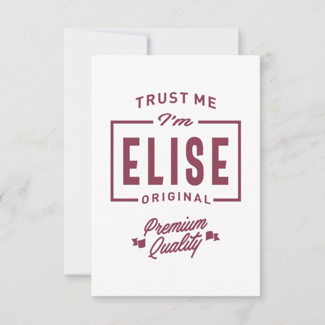 Elise Personalised Name Birthday Gift RSVP Card (Front)