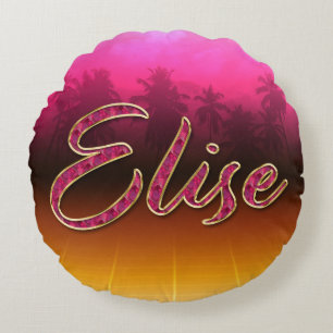 Elise Vorname Name golden pink Kissen Round Cushion