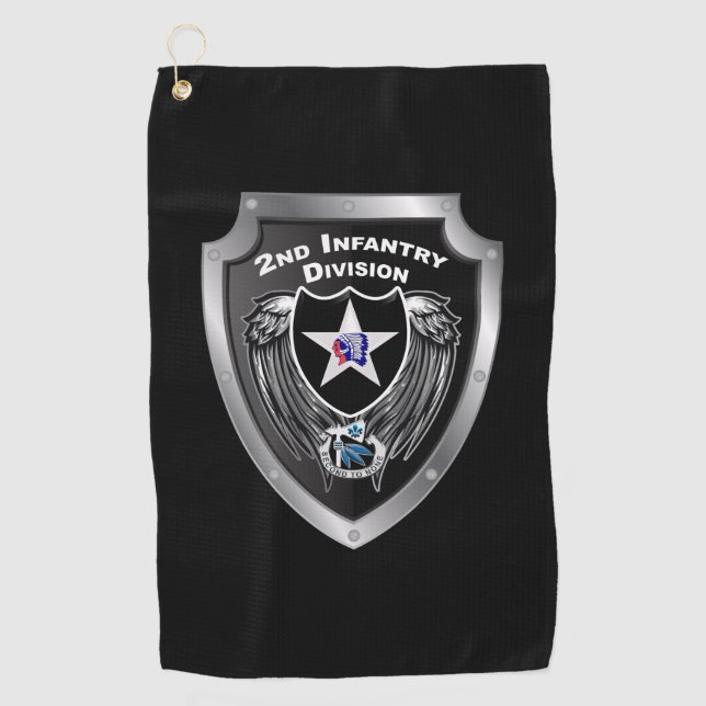 Elite 2nd Infantry Division Indianhead Division Golf Towel (Front)