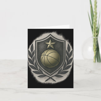 Elite Basketball Crest – Vintage Gold Emblem  Card