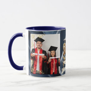 Elite BLEU-Marble & Gold Personalised Graduation Mug