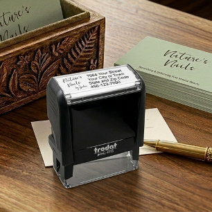 Elite Boutique Nail Salon Script Brand Address Self-inking Stamp