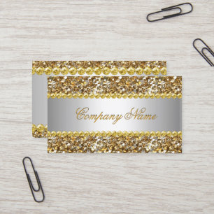 Elite Business Gold Silver Diamond Glitter 4 Business Card