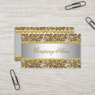 Elite Business Gold Silver Diamond Glitter 4 Card
