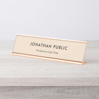 Elite Champagne Colour Rose Gold Simple Design Desk Name Plate