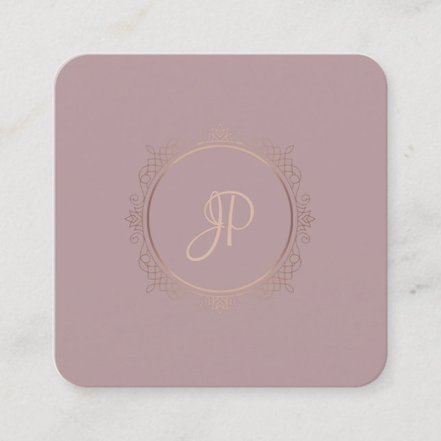 Elite Design Handwriting Script Modern Template Square Business Card (Front)