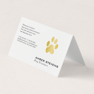 Elite Dog Trainer Golden Paw Business Card