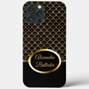 Elite Elegant Art Deco Gold Black iPhone 13 Pro Max Case