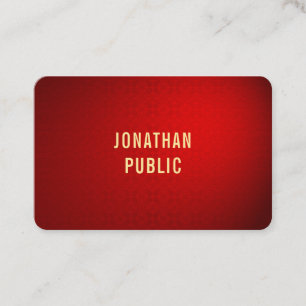 Elite Red Damask Gold Text Professional Template Business Card