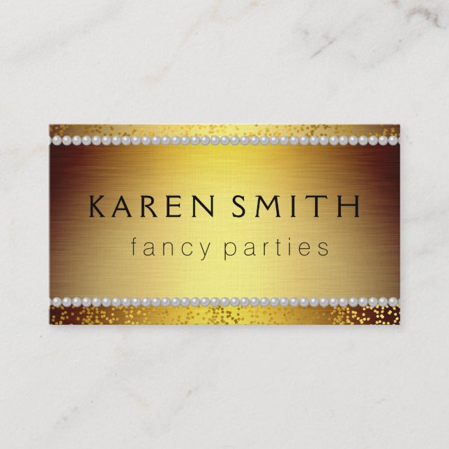 Elite VIP Luxe Golden / Gold Speckles Business Card (Front)