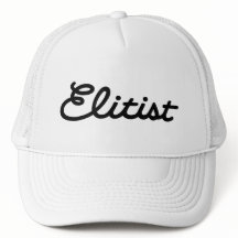 Elitist Trucker Hat: Large Logo (black/white)