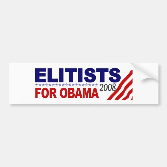 Elitists For Obama Bumper Sticker (Front)