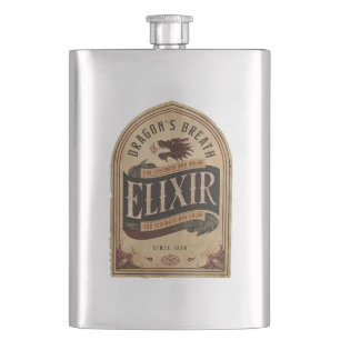 Elixir Dragon's Breath Halloween Party Vintage Hip Flask