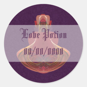 Elixir of Love Potion Bottle Fractal Classic Round Sticker