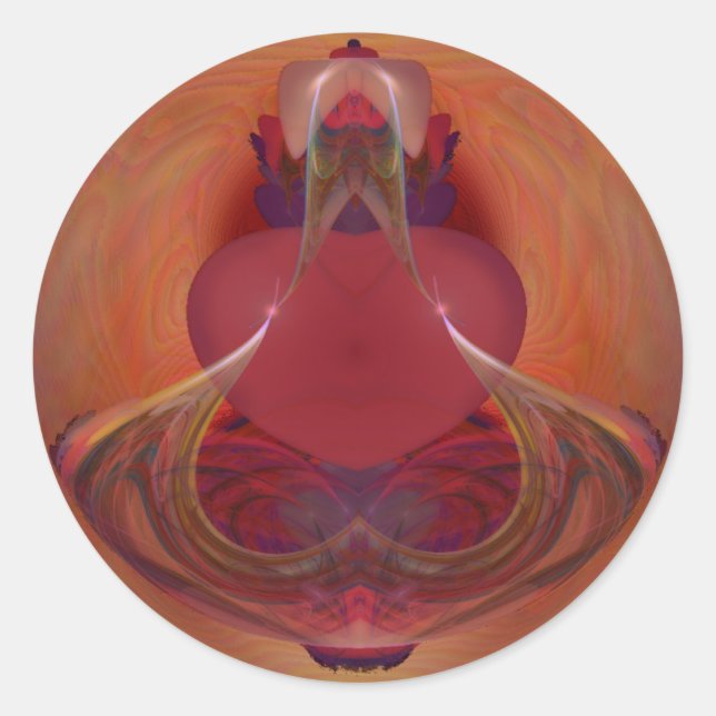 Elixir of Love Potion Bottle Fractal Classic Round Sticker (Front)