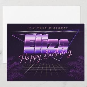 Eliza Name Vorname lila retro Karte Geburtstag Card