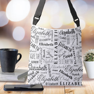 Elizabeth Black White Crossbody Bag