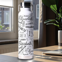 Elizabeth Black White Custom Name