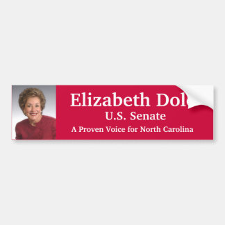 Elizabeth Dole for U.S. Senate Bumper Sticker