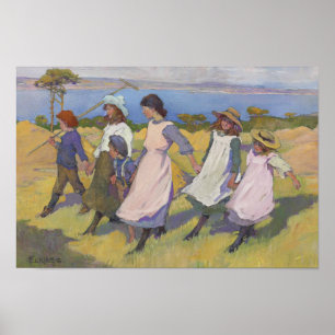 Elizabeth Forbes - Here we are gathering nuts Poster