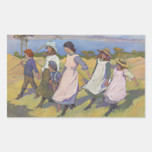 Elizabeth Forbes - Here we are gathering nuts Rectangular Sticker