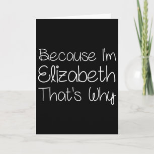 Elizabeth Funny Personalised Birthday Women Name G Card