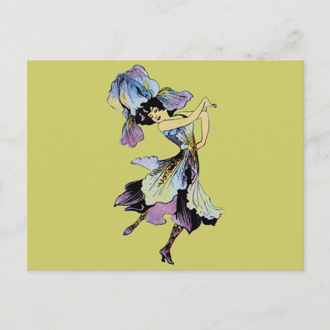 Elizabeth Gordon Iris Flower Fairy Postcard (Front)