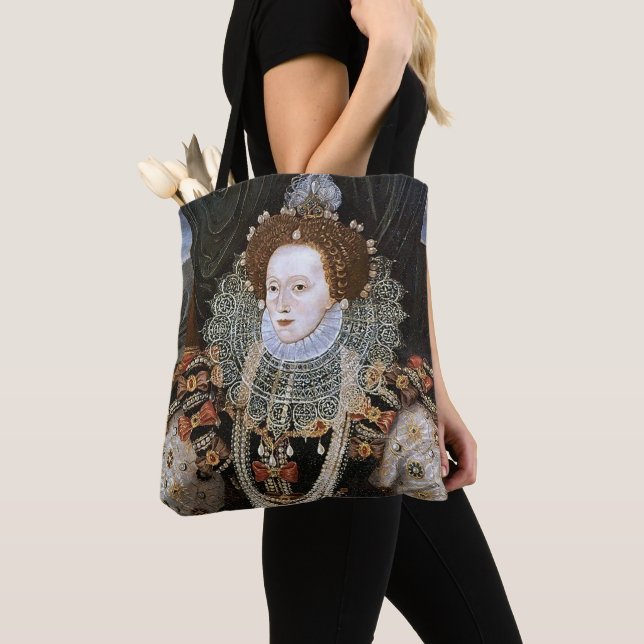 Elizabeth I and Anne Boleyn Queens of England Tote Bag (Close Up)