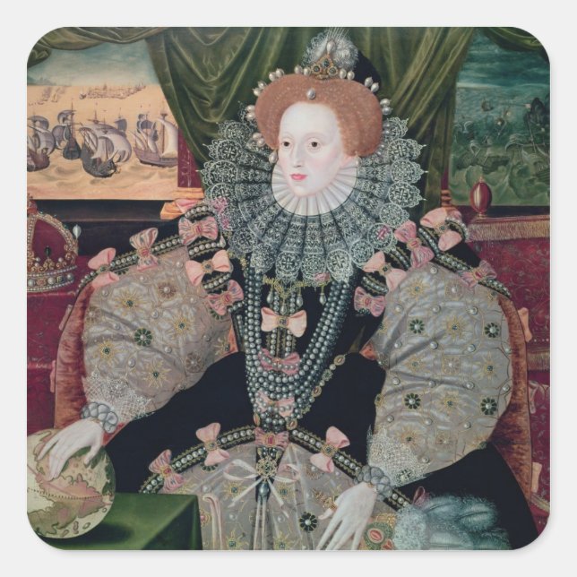 Elizabeth I, Armada Portrait, c.1588 Square Sticker (Front)