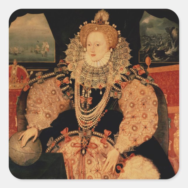 Elizabeth I, Armada portrait, c.1588 Square Sticker (Front)