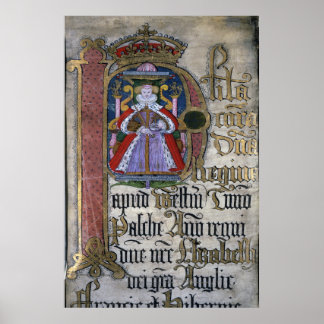 Elizabeth I, Coram Rege Rolls Poster