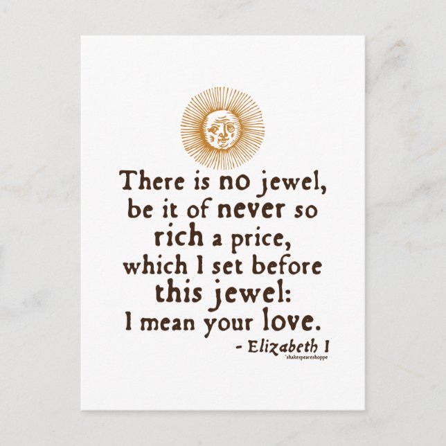 Elizabeth I "Golden Speech" Quote Postcard (Front)
