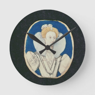 Elizabeth I, miniature portrait, (unfinished) Round Clock