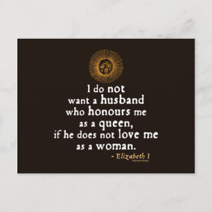 Elizabeth I Quote on Husbands Postcard