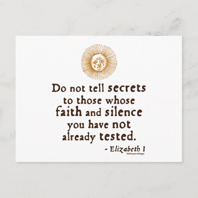 Elizabeth I Quote on Trust Postcard (Front)