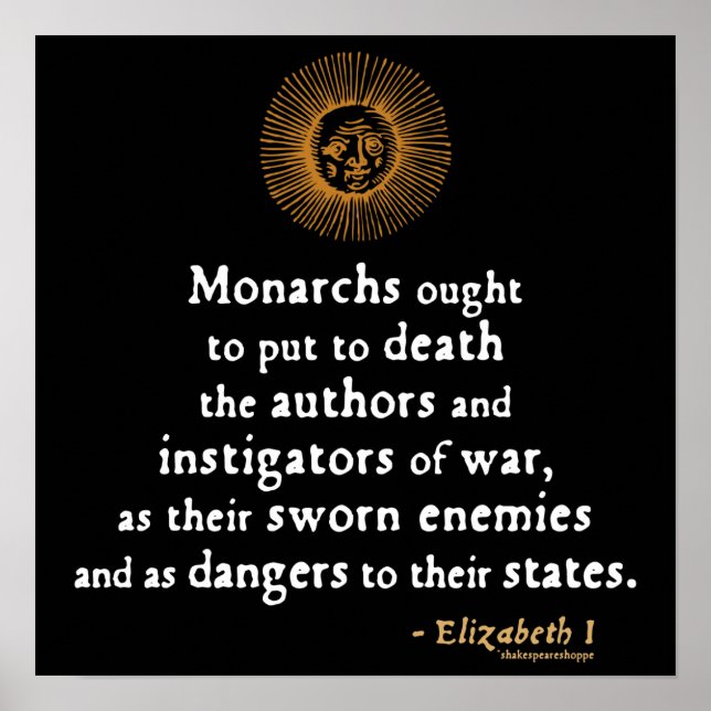 Elizabeth I Quote on War Poster (Front)