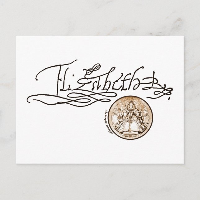 Elizabeth I Signature (Version 1) Postcard (Front)