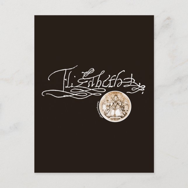Elizabeth I Signature (Version 1) Postcard (Front)
