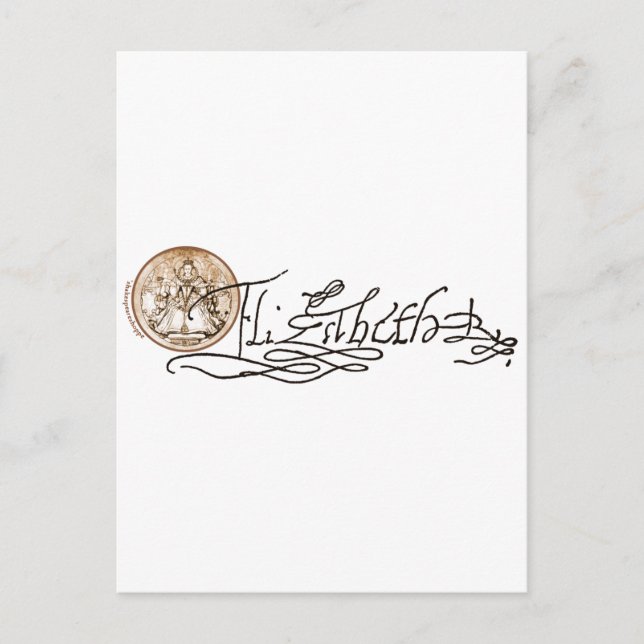 Elizabeth I Signature (Version 2) Postcard (Front)