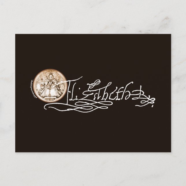 Elizabeth I Signature (Version 2) Postcard (Front)