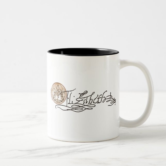 Elizabeth I Signature (Version 2) Two-Tone Coffee Mug (Right)