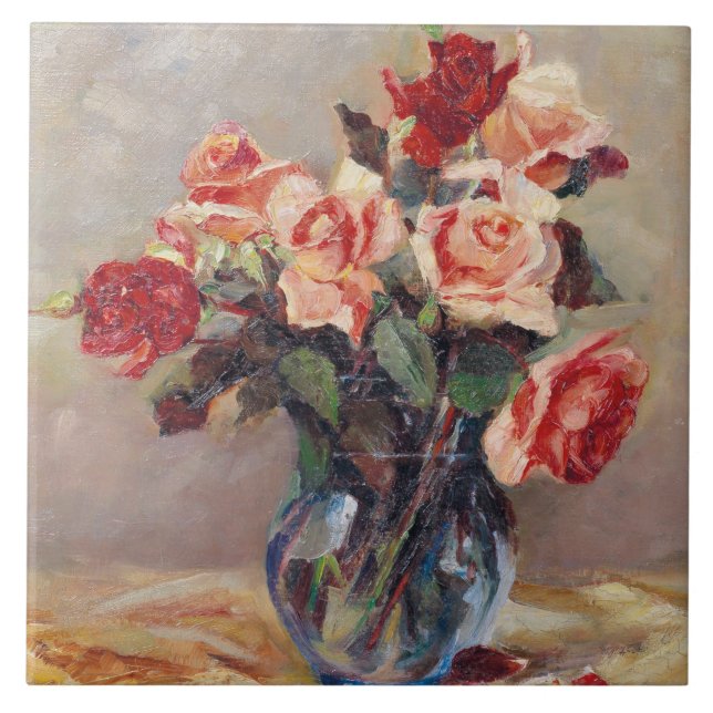 Elizabeth J. Grafin von Attems Stilllife with Ros Ceramic Tile (Front)