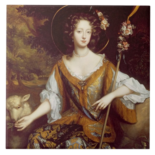 Elizabeth Jones, Countess of Kildare, c.1684 (oil Ceramic Tile (Front)