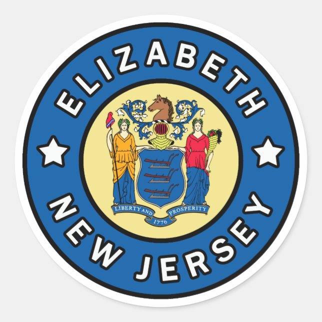 Elizabeth New Jersey Classic Round Sticker (Front)