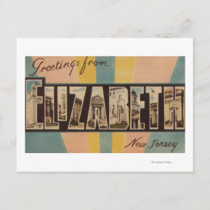 Elizabeth, New Jersey - Large Letter Scenes Postcard